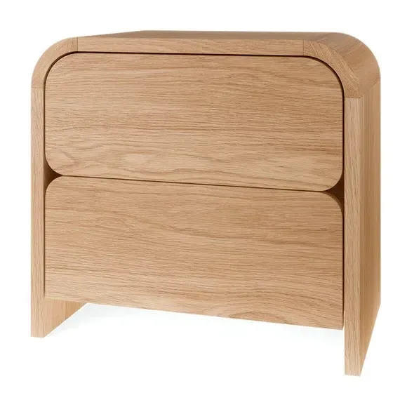 2-Drawer Bedside Table - Light Oak, Oak