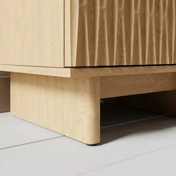 2 Drawer Bedside Table - Light Oak, Wood