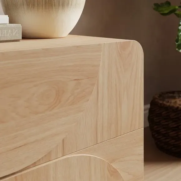2-Drawer Bedside Table - Light Oak, Wood Effect