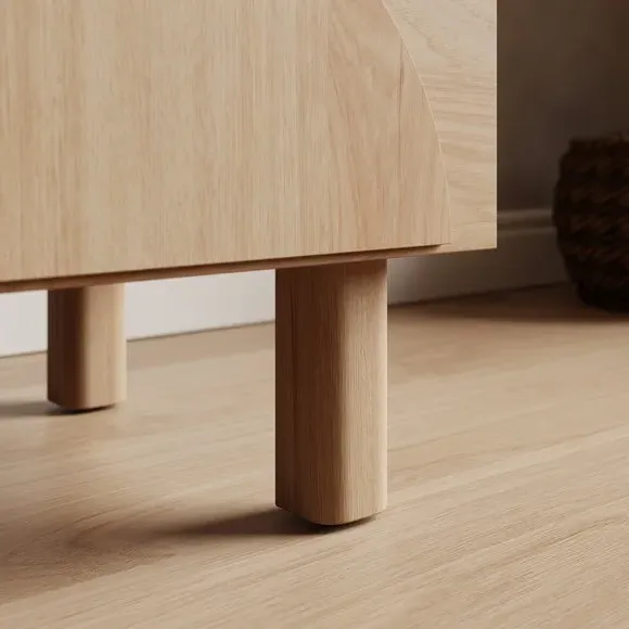 2-Drawer Bedside Table - Light Oak, Wood Effect