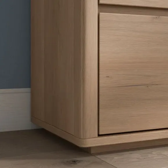 2-Drawer Bedside Table - Light Wood, Oak