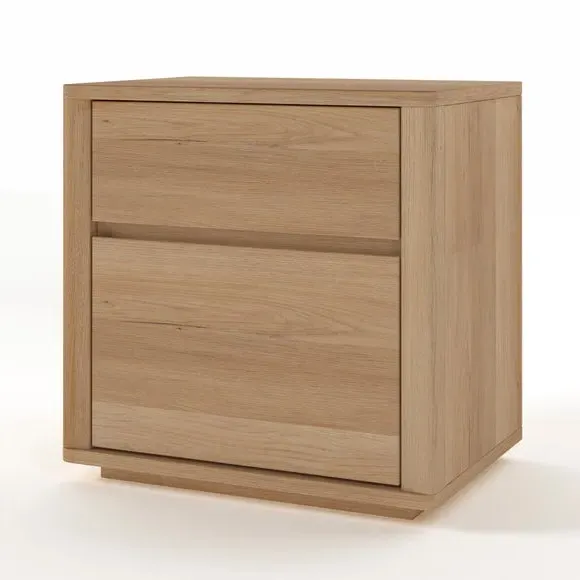 2-Drawer Bedside Table - Light Wood, Oak