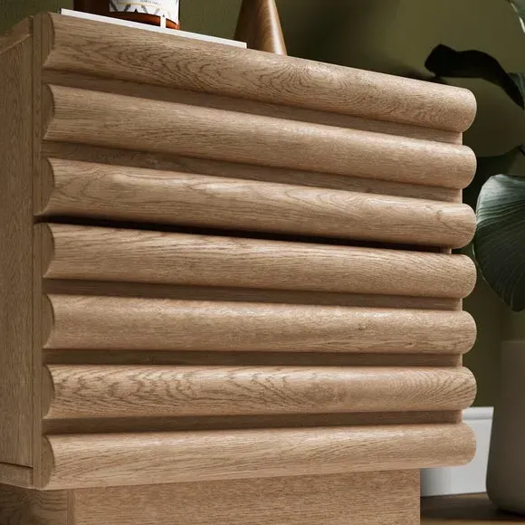 2-Drawer Bedside Table - Oak, Wood
