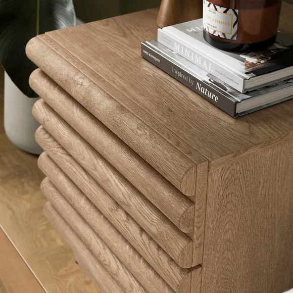 2-Drawer Bedside Table - Oak, Wood