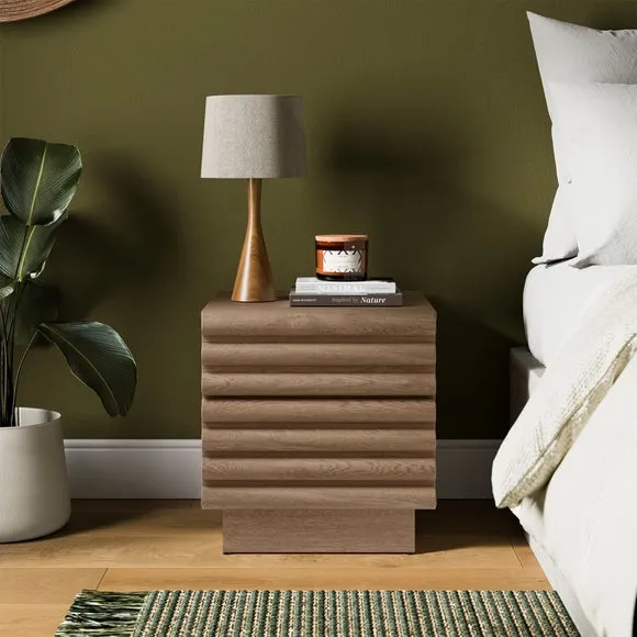 2-Drawer Bedside Table - Oak, Wood image