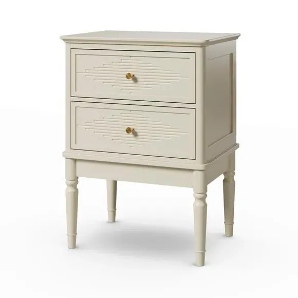 2-Drawer Bedside Table - Stone, Wood