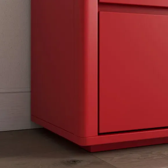 2-Drawer Bedside Table - Tomato, Oak