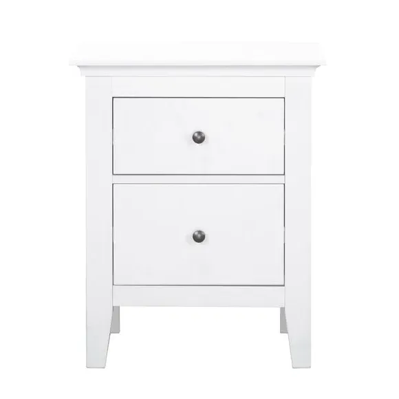 2-Drawer Bedside Table - White