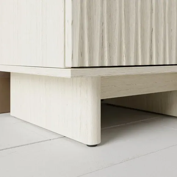 2 Drawer Bedside Table - Whitewashed, Wood