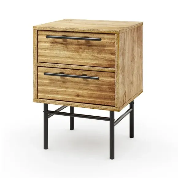 2-Drawer Bedside Table - Wood, Mango Wood