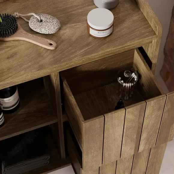 2 Drawer Cabinet - Mango Wood Effect