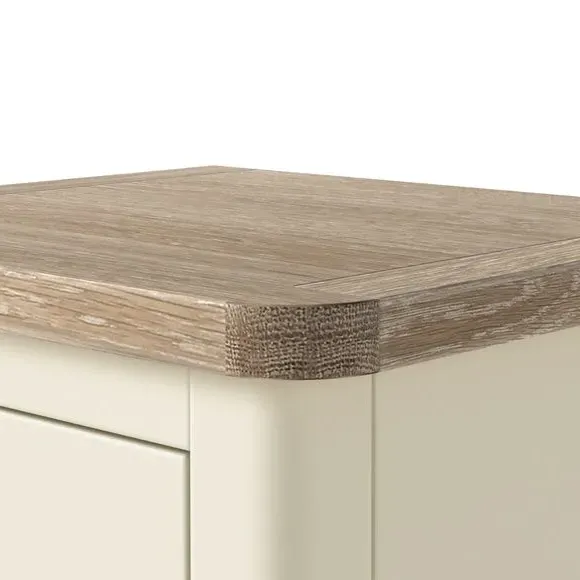 2 Drawer Slim Bedside Table - Ivory, Pine