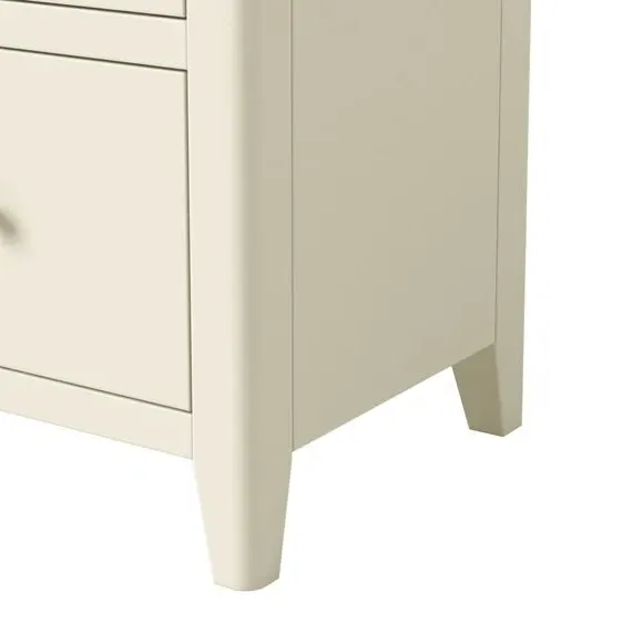 2 Drawer Slim Bedside Table - Ivory, Pine