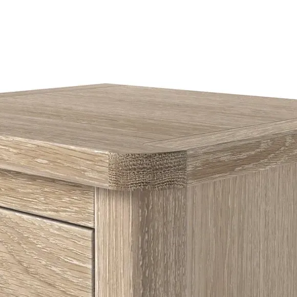 2 Drawer Slim Bedside Table - Light Wood, Pine