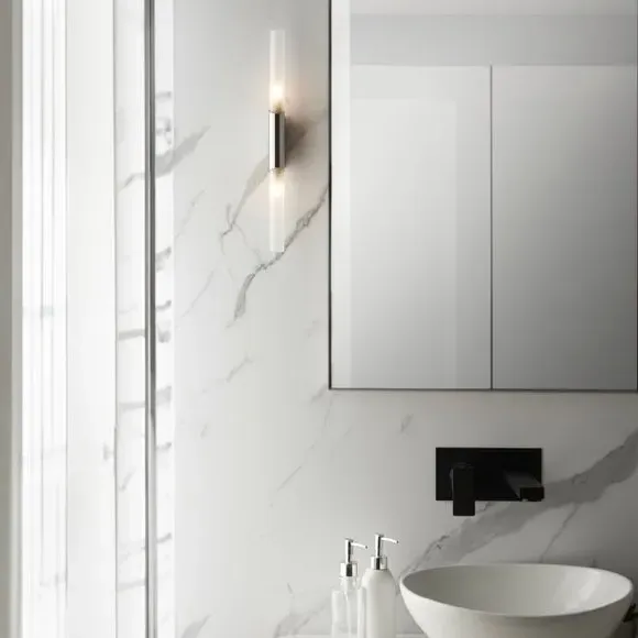 2 Light Bathroom Wall Light - Chrome, Metal