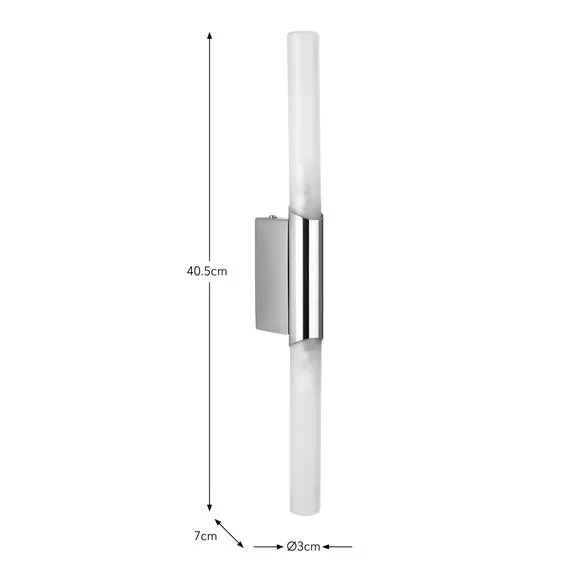 2 Light Bathroom Wall Light - Chrome, Metal