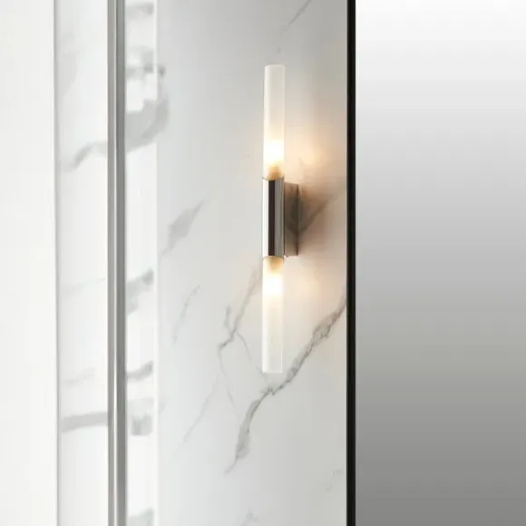 2 Light Bathroom Wall Light - Chrome, Metal