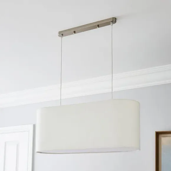 2-Light Diner Ceiling Light - White, Fabric
