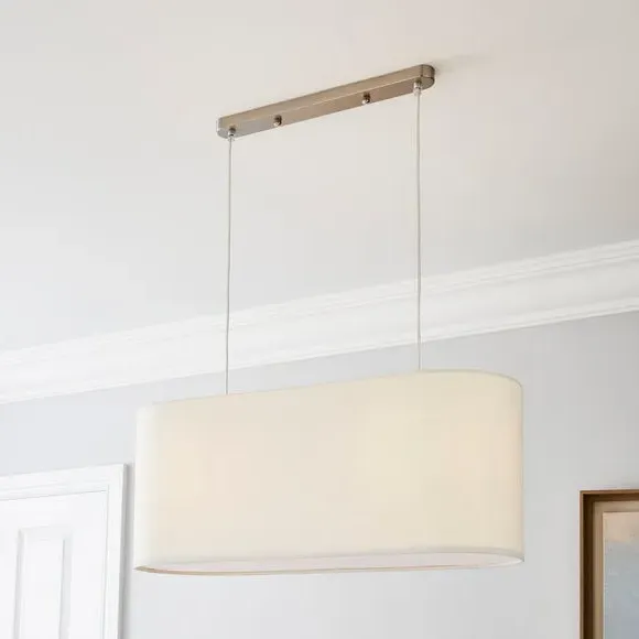 2-Light Diner Ceiling Light - White, Fabric image
