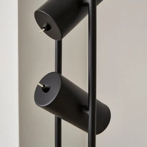 2-Light Floor Lamp Adjustable - Black, Iron