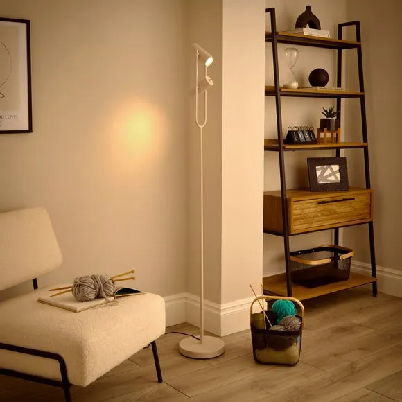 2-Light Floor Lamp Adjustable - Sandstone, Iron