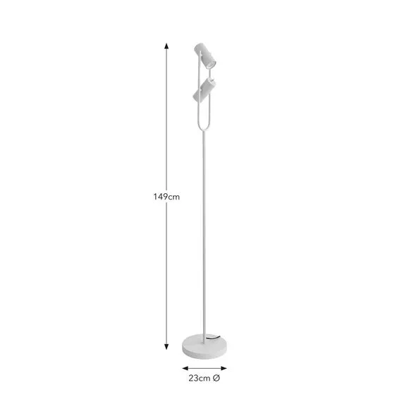 2-Light Floor Lamp Adjustable - Sandstone, Iron