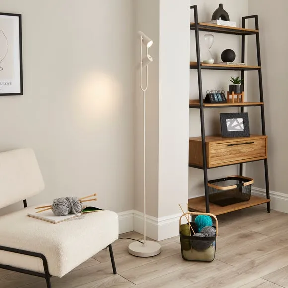 2-Light Floor Lamp Adjustable - Sandstone, Iron