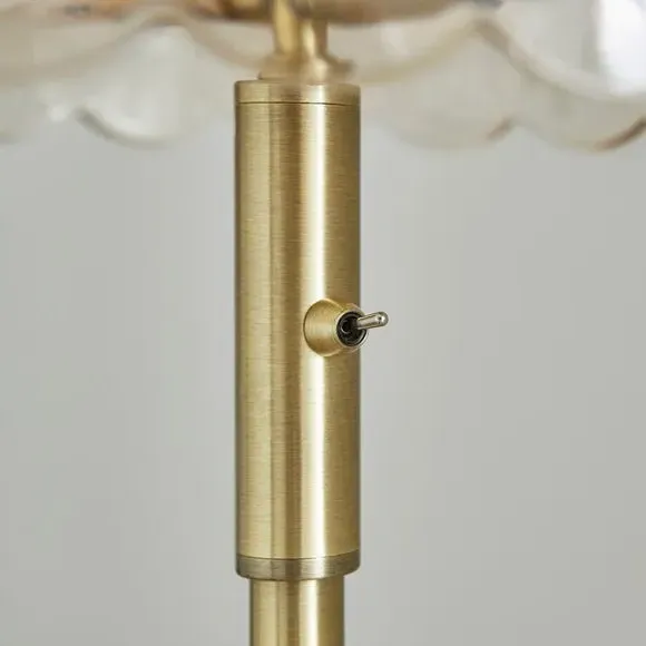 2-Light Floor Lamp with Glass Shade - Gold