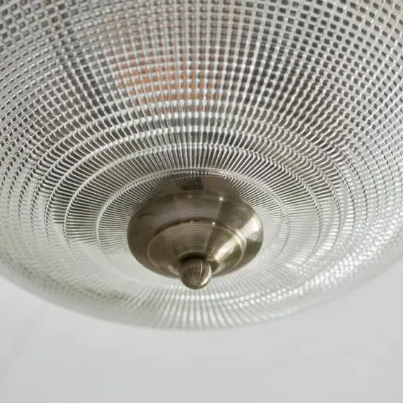 2-Light Flush Ceiling Light - Clear, Glass