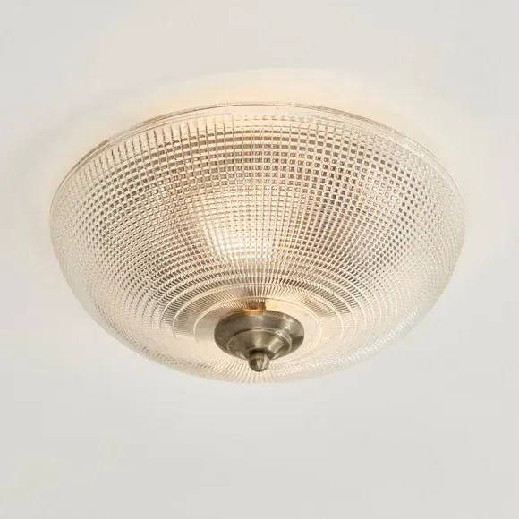 2-Light Flush Ceiling Light - Clear, Glass image