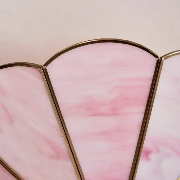 2-Light Flush Ceiling Light - Pink, Glass