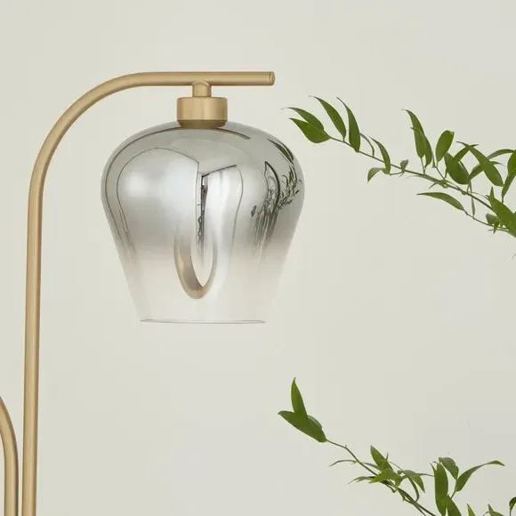 2-Light LED Floor Lamp with Ombre Glass - Gold
