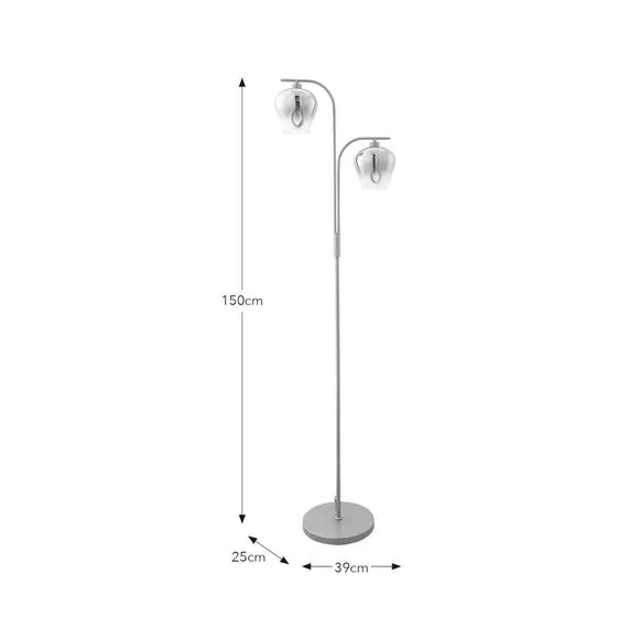 2-Light LED Floor Lamp with Ombre Glass - Gold