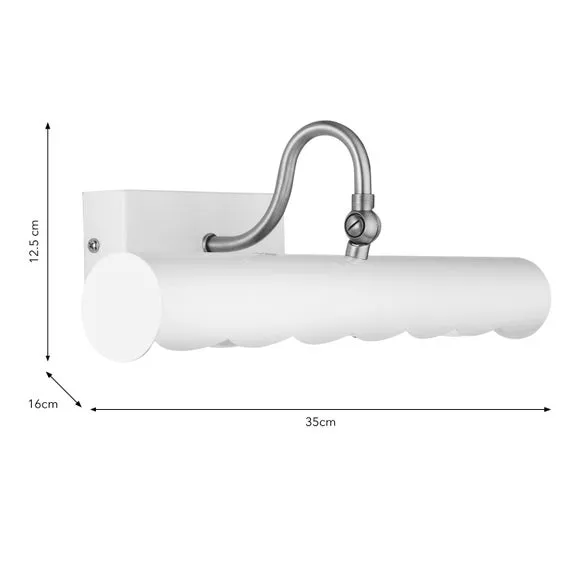 2-Light Picture Wall Light - Off-White, Metal