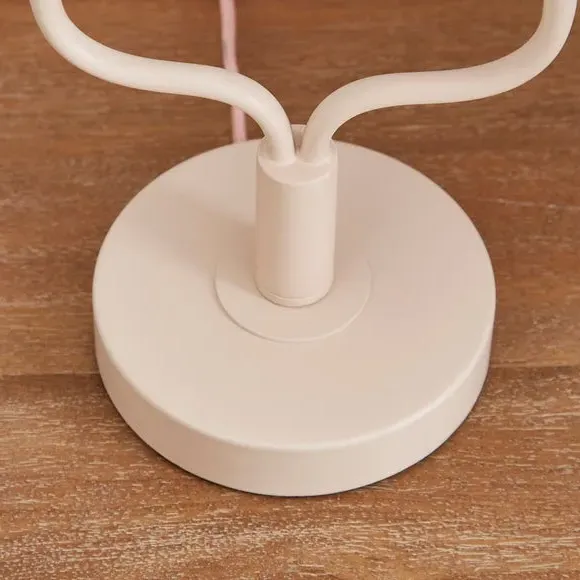 2 Light Table Lamp with Pull Cords - Pink, Metal