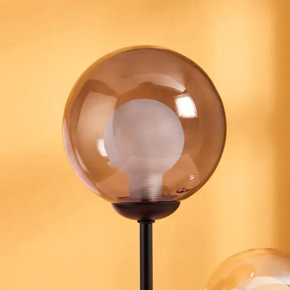 2-Light Table Lamp with Switch - Black