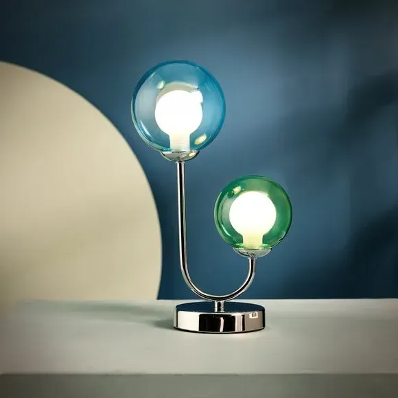 2-Light Table Lamp with Switch - Chrome