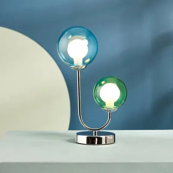 2-Light Table Lamp with Switch - Chrome