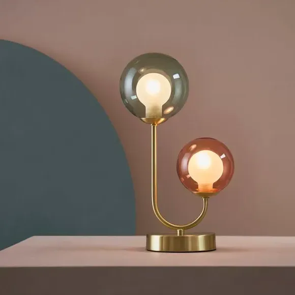 2-Light Table Lamp with Switch - Multicolor