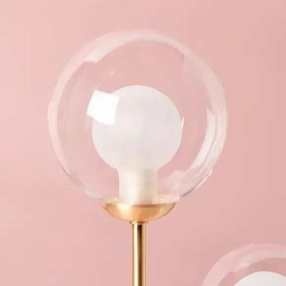 2-Light Table Lamp with Switch - Satin Gold