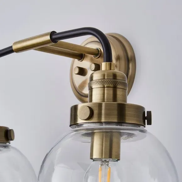 2 Light Wall Light - Antique Brass