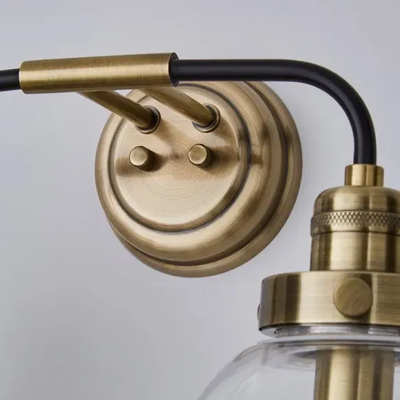 2 Light Wall Light - Antique Brass