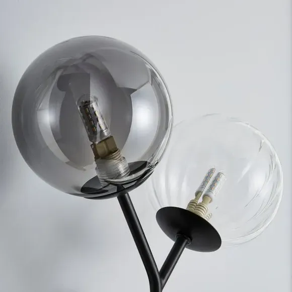 2 Light Wall Light - Black, Metal