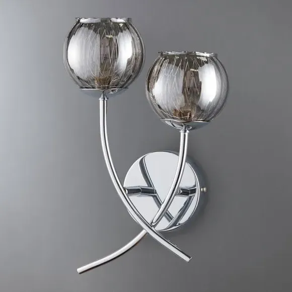 2-Light Wall Light Dimmable - Silver, Chrome