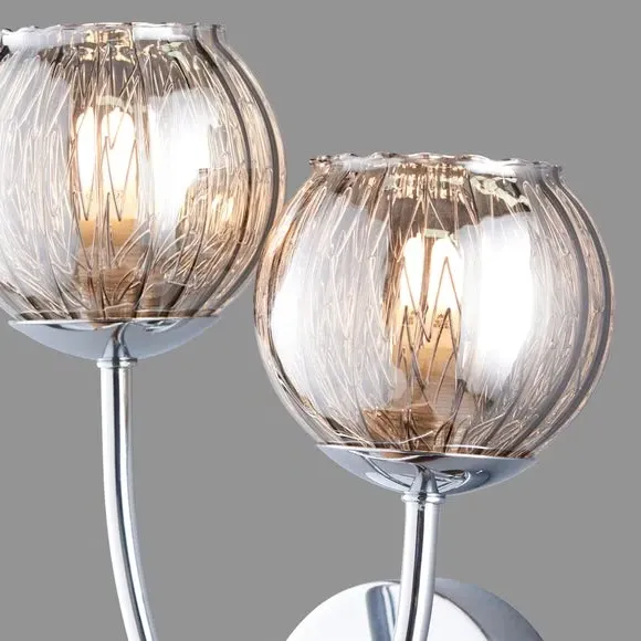 2-Light Wall Light Dimmable - Silver, Chrome
