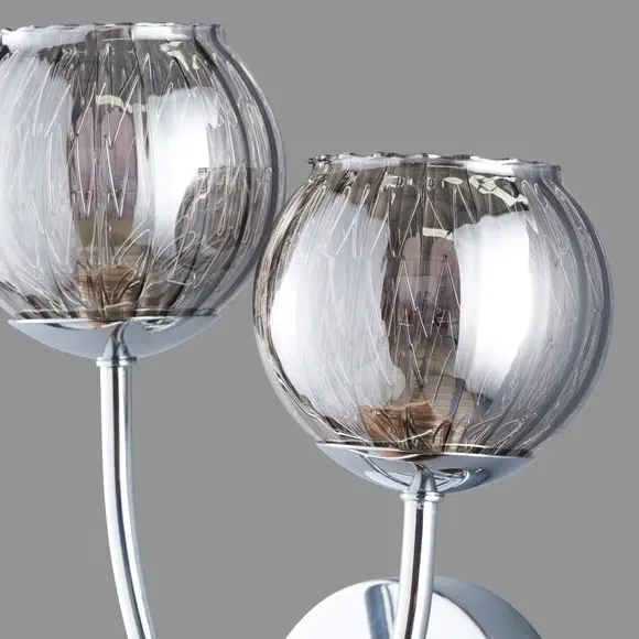 2-Light Wall Light Dimmable - Silver, Chrome