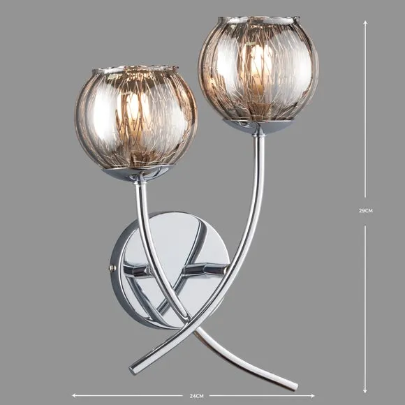 2-Light Wall Light Dimmable - Silver, Chrome