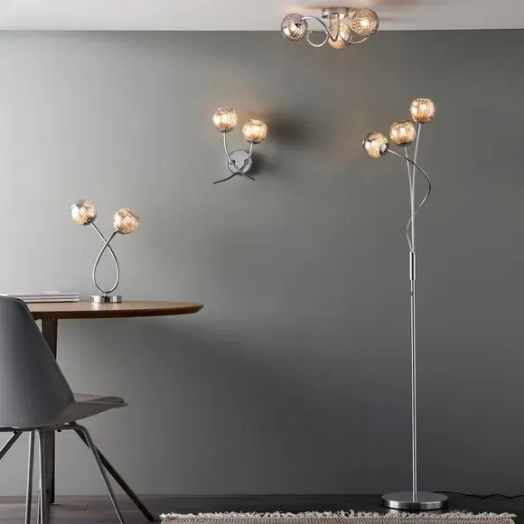 2-Light Wall Light Dimmable - Silver, Chrome
