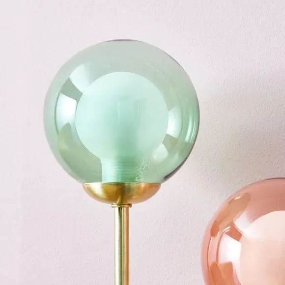 2-Light Wall Light - Multicolor, Metal & Glass