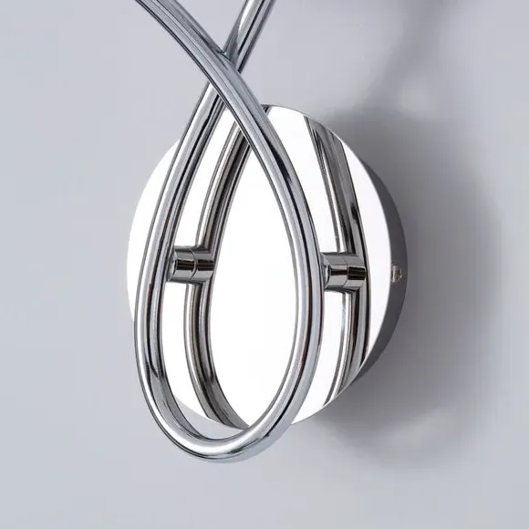 2-Light Wall Light with Curved Arms - Chrome